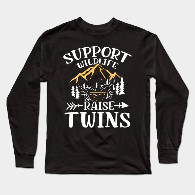 Support Wildlife Raise Twins Long Sleeve T-Shirt by AngelBeez29